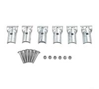 Lot de 6 colliers de serrage en acier galvanisé pour clôture à maillons de chaîne, connecteurs de serrage en T pour joindre le rail au poteau ou au tuyau, raccords de quincaillerie robustes revêtus à