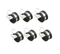 Lot de 6 colliers de serrage en caoutchouc rembourré en acier inoxydable 304 - Pour installation de tubes/tuyaux ou câbles (8 mm)