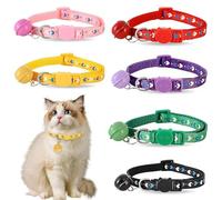 Lot de 6 colliers pour chat à libération rapide avec clochette réglable de 19 à 32 cm pour tous les chatons