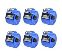 Lot de 6 compteurs manuels à 4 chiffres Bleu | Avec bouton de réinitialisation pour l'utilisation du comptage en es tâches de suivi et d'assistance