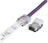 Lot de 6 connecteurs de bande LED à 5 broches de 12 mm - Sans soudure - Connexion rapide sans faille - Non étanche - Pour bande LED SMD 5050 RGB (5P non étanche)