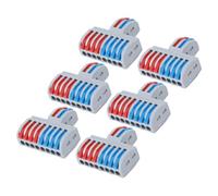 Lot de 6 connecteurs de fil à levier 2 entrées 8 sorties 8 sorties connecteurs de bornier bout à bout mini épissure pour câblage électrique