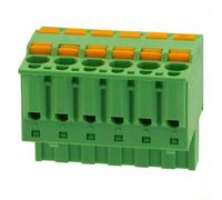 Lot de 6 connecteurs de prise PCB double couche 5,08 mm Vert | Pas de 5,08 mm, boîtier, bouton à ressort, câblage sans outil, unité de paquet unique