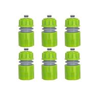 Lot de 6 connecteurs de réparation de Tuyau d'arrosage 1/2 Pouce avec ou sans vanne d'arrêt d'eau, Connexion Rapide for Irrigation Goutte à Goutte et Serre(A-6pcs-WITH Stop)