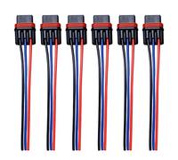 Lot de 6 connecteurs en queue de cochon compatibles avec Polaris Ranger XP 1000/RZR/Pro RS1 2018, 2019, 2020, 2021 (noir rouge bleu)