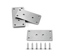 Lot de 6 connecteurs plats en acier inoxydable, plaque perforée, tôle perforée, connecteur en bois, plaque en métal, angle plat, plaque de connexion pour connecteur de poutre, plaque de montage (100 ×