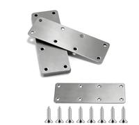 Lot de 6 connecteurs plats en acier inoxydable, plaque perforée, tôle perforée, connecteur en bois, plaque en métal, angle plat, plaque de connexion pour connecteur de poutre, plaque de montage (140 ×