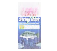 Lot de 6 connecteurs pour montage de crochet Sabiki avec flash lumineux et design en soie colorée, connecteur pour montage sécurisé du crochet (9)