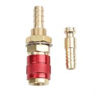 Lot de 6 connecteurs rapides à gaz et eau de 8 mm de diamètre intérieur en laiton pour chalumeaux de soudage TIG 12/18/20/27-6 pièces Couleurs en laiton bleu rouge (rouge)