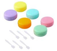 Lot de 6 Contenant Voyage Cosmetique Vide 10 ml, Contenant Maquillage Vide Petite, Pots D'échantillons Cosmétiques avec 6 Spatule, Macarons Pot Creme pour Crèmes, Lotions, Baume à Lèvres