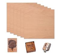 Lot de 6 contreplaqué de hêtre rouge Bubinga - 30 cm x 30 cm - Bois non traité - Pour gravure laser, découpe CNC, bricolage et peinture