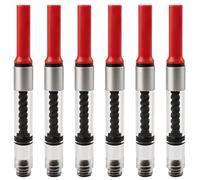 Lot de 6 convertisseurs d'encre pour stylo plume Lamy Z28, remplacement pour cartouche d'encre, convertisseur de douille rotatif en plastique 3,2 mm, anneau intérieur pour bureau et école, rouge