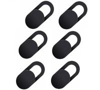 Lot de 6 coques ultra fines pour webcam - 0,1 cm - Pour ordinateur portable MacBook Pro/Air iMac, iPhone, téléphone portable, tablette, ordinateur portable, Surface Pro, Echo Show - Noir