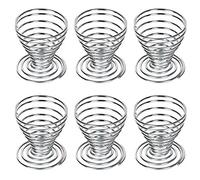 Lot de 6 coquetiers en acier inoxydable à ressort - 4,5 x 4,7 cm - Portable et utile