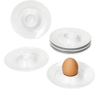 lot de 6 coquetiers Tommy avec support blanc Porcelaine 6 personnes Brunch