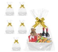 Lot de 6 corbeilles de présentation vides en carton - 25 x 17 x 9 cm - Avec poignées - Pour paquets cadeaux personnalisés, anniversaires, Noël, Saint-Valentin - Blanc