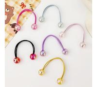 Lot de 6 cordes à cheveux pour filles - Jolies cordes à cheveux avec boules - Accessoires de cheveux pour queue de cheval - Élastiques pour queue de cheval - Multicolore