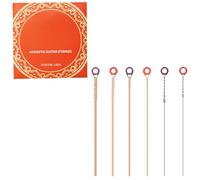 Lot de 6 cordes de rechange classiques pour guitare folk en acier à haute teneur en carbone - Cordes acoustiques - Cordes folk en acier