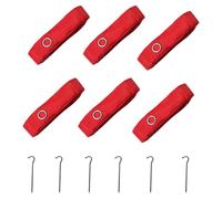 Lot de 6 cordes de volleyball de sable, lignes de délimitation en nylon, pointes en acier inoxydable, matériau robuste, idéal pour l'installation de la plage et du jardin, 8 x 150 m, couleur rouge, 6