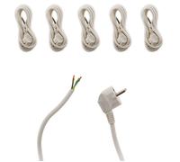 Lot de 6 cordons d'alimentation avec prise 16A 3G1 5mm² 2m - Blanc - Zenitech