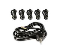- Lot de 6 cordons d'alimentation avec prise 16A 3G1,5mm² 2m - Noir