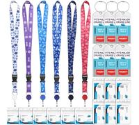 Lot de 6 cordons de croisière avec porte-cartes de navire, porte-carte de croisière rétractable, enrouleurs de badge avec étiquettes de bagages étanches, porte-carte d'identité pour accessoires