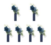 Lot de 6 corsages d'épaule bleus et blancs pour bal de fin d'année, cérémonie, anniversaire, Saint-Valentin