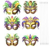 Lot de 6 costumes de carnaval pour femme - Lunettes amusantes - Lunettes de fête - Accessoires photo pour adultes - Carnaval - Bal - Anniversaire - Hawaïen mexicain - Été tropical - Luau - Décoration