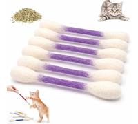 Lot de 6 cotons-tiges géants pour chat avec herbe à chat, jouets à mâcher géants pour se détendre en intérieur, jouet à mâcher Q Tip pour chat - Grand jouet interactif pour l'ennui - Accessoires pour