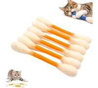 Lot de 6 cotons-tiges pour chat avec herbe à chat, bâtons à mâcher pour l'ennui en intérieur, cordes de dentition dentaires durables, gros jouets interactifs en feutre pour les amateurs de jeu