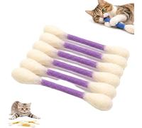 Lot de 6 cotons-tiges pour chat avec herbe à chat, bâtons à mâcher pour l'ennui en intérieur, cordes de dentition dentaires durables, grands jouets interactifs en feutre pour les amateurs de jeu