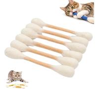 Lot de 6 cotons-tiges pour chat avec herbe à chat, bâtons à mâcher pour l'ennui en intérieur, cordes de dentition dentaires durables, grands jouets interactifs en feutre pour les amateurs de jeu