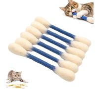 Lot de 6 cotons-tiges pour chat avec herbe à chat, bâtons à mâcher pour l'ennui en intérieur, cordes de dentition dentaires durables, grands jouets interactifs en feutre pour les amateurs de jeu