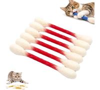 Lot de 6 cotons-tiges pour chat avec herbe à chat, bâtons à mâcher pour l'ennui en intérieur, cordes de dentition dentaires durables, grands jouets interactifs en feutre pour les amateurs de jeu
