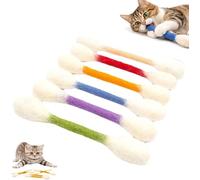 Lot de 6 cotons-tiges pour chat avec herbe à chat, bâtons à mâcher pour l'ennui en intérieur, cordes de dentition dentaires durables, grands jouets interactifs en feutre pour les amateurs de jeu