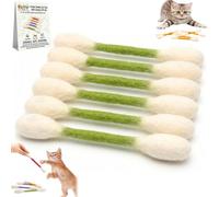 Lot de 6 cotons-tiges pour chat avec herbe à chat, bâtons de corde de dentition dentaires, kicker, jouet interactif pour l'exercice, le soulagement de l'ennui et l'aide à l'anxiété (03)