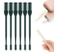 Lot de 6 coupe-poils nasaux pour homme et femme, rotatif à 360°, portable, épilateur de nez manuel double face, couteau de voyage essentiel (vert foncé)