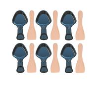 SOS Accessoire Lot de 6 coupelles à raclette et 6 pelles en bois pour Poêlon, spatule raclette Raclette, gril, Wok AS306001, AS306003 TEFAL