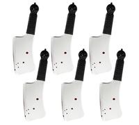 Lot de 6 couperets de 35,6 cm - Fausse arme de boucher - Couperet à viande en plastique pour Halloween, film d'horreur, maison hantée, zombie, tueur, psycho, cosplay et déguisement