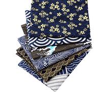 Lot de 6 coupons de tissu japonais pour matelassage, matelassage, couture, protection du visage, projets d'artisanat - 50 x 40 cm