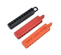 Lot de 6 courroies de rangement pour embouts de tournevis avec 10 trous et mousqueton pour une organisation portable et sécurisée des embouts hexagonaux pour divers projets (rouge)