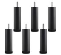 Lot de 6 coussinets d'assistance pour meubles réglables en hauteur de 8,6 cm, base antidérapante avec tuyau pour cadre de lit et canapé, ajusteurs de hauteur de bureau, pieds de nivellement argentés
