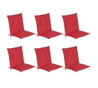 Lot de 6 coussins à bas dossier pour chaise de jardin Loft NL 100x50x6cm rouge