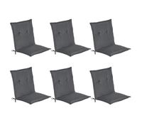 Lot de 6 coussins à dossier bas Loft NL, 100x50x6cm, gris graphite