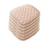 Lot de 6 coussins antidérapants pour chaise de salle à manger, 45,7 x 45,7 cm, en forme de U avec attaches - Motif écossais - Confortables pour salle à manger - Beige