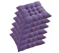 Lot de 6 Coussins Chaise Salle à Manger avec 2 Attaches, siège Cuisine antidérapants, Coussin Sol Chaud for Jardin, extérieur, Bureau ouleur : Rouge(Purple,40x40cm(6pcs))