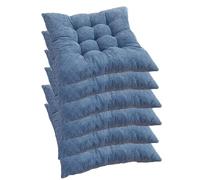 Lot de 6 Coussins Chaise Salle à Manger avec 2 Attaches, siège Cuisine antidérapants, Coussin Sol Chaud for Jardin, extérieur, Bureau ouleur : Rouge(Blue,40x40cm(6pcs))