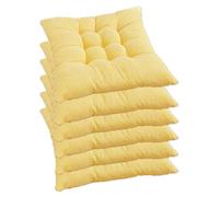 Lot de 6 Coussins Chaise Salle à Manger avec 2 Attaches, siège Cuisine antidérapants, Coussin Sol Chaud for Jardin, extérieur, Bureau ouleur : Rouge(Yellow,45x45cm(6pcs))