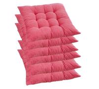 Lot de 6 Coussins Chaise Salle à Manger avec 2 Attaches, siège Cuisine antidérapants, Coussin Sol Chaud for Jardin, extérieur, Bureau, Classe, Couleur : Rouge(Rose Red,45x45cm(6pcs))