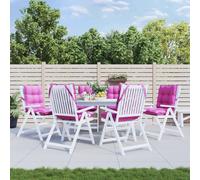 vidaXL Lot de 4 Coussins de Chaise à Dossier Bas, Galette de Siège Imperméable, Coussin d'Extérieur Anti-glissement Jardin 377732 Rose G
